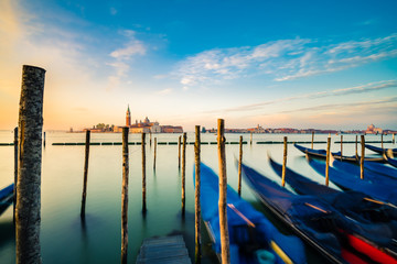 
San Giorgio di Maggiore church viewed at sunrise in Venice, Italy