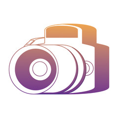 photographic camera icon over white background, vector illustration