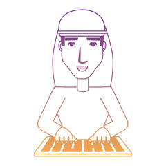 arabic man icon over white background, vector illustration