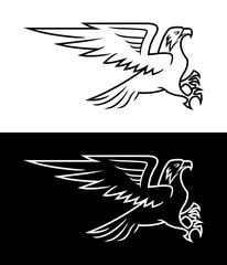 Flying eagle outline silhouette