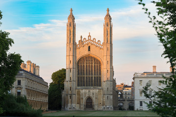 Kings Chpel at sunset in Cambridge. England