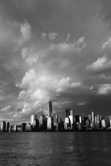 JUNE 4, 2018 - NEW YORK, NEW YORK, USA  - New York City Spectacular Sunset focuses on One World Trade Tower, Freedom Tower, NY