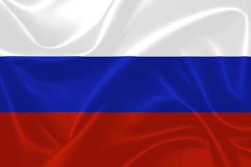 Illustration of Russia waving fabric flag