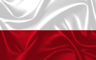 Illustration of Poland waving fabric flag