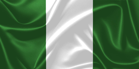 Obraz premium Illustration of Nigeria waving fabric flag