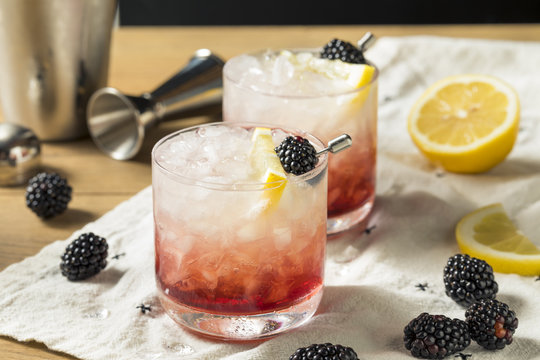 Alcoholic Blackberry Gin Bramble Cocktail