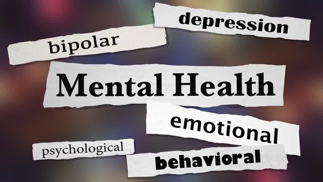 Mental Health Disorders Depression Bipolar Newspaper Headlines 3d Animation