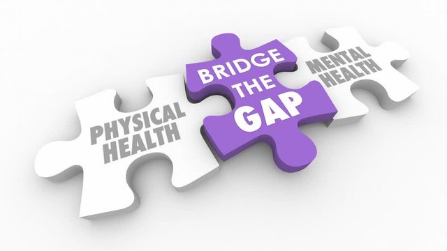 Mental Physical Health Bridge the Gap Puzzle Pieces 3d Animation