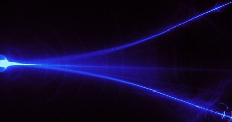 Obraz premium Blue Abstract Lines Curves Particles Background