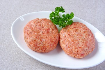 挽肉　ハンバーグの準備　Minced meat
