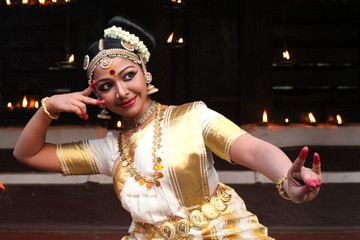 mohiniyattam or dance of the enchantress is the classical dance form of kerala,distinct for the graceful body movements