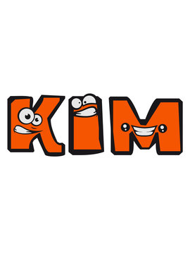 kim vorname buchstabe name schreiben cartoon comic gesicht lustig lebendig logo cool ABC