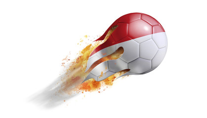 Flying Flaming Soccer Ball with Indonesia Flag