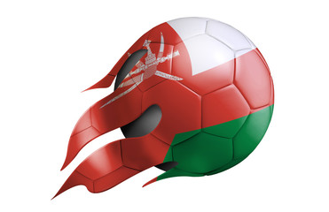 Flying Soccer Ball with Oman Flag