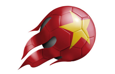 Flying Soccer Ball with Vietnam Flag