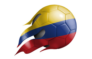 Flying Soccer Ball with Columbia Flag