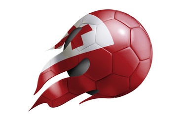 Flying Soccer Ball with Tonga Flag