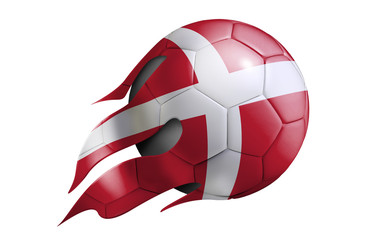 Flying Soccer Ball with Denmark Flag