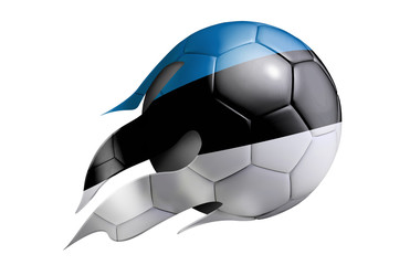 Flying Soccer Ball with Estonia Flag