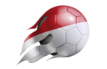 Flying Soccer Ball with Monaco Flag