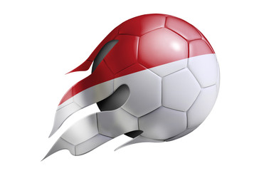 Flying Soccer Ball with Indonesia Flag