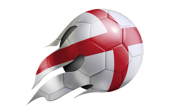 Flying Soccer Ball With England Flag