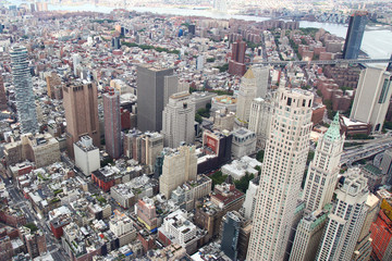 Aerial view of new york city from one world trade building