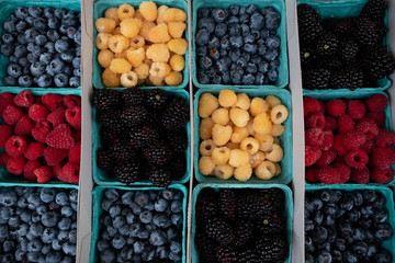 Farmers market fresh berries.