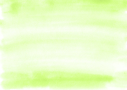 Green watercolor background is almost uniform, with beautiful stripes from the brush. Excellent substrate or template for any design.