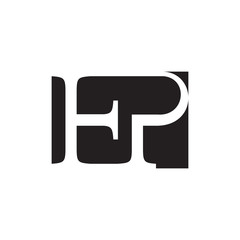 EP letter logo vector design in black and white color