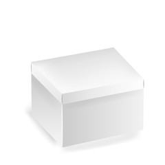 White square paper box. 