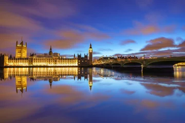 Deurstickers Big Ben and Palace of Westminster at blue hour in London,UK © Pawel Pajor