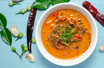 Thai red chili Panang curry with beef
