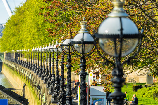 Dolphin lapms on the Albert Embankment in London,UK