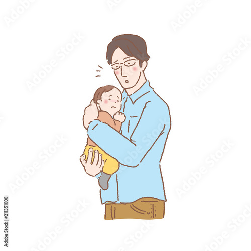 赤ちゃん 抱っこする 父親 イラスト Stock Image And Royalty Free