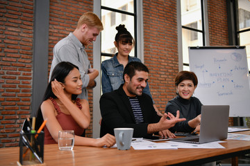 Business concept. Business people are meeting in the office. Businessmen are working together as a...