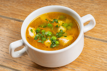 vegetable soup on the table