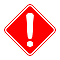 ALERT icon. Exclamation mark on rhombus sign. Vector.