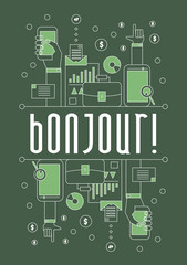 bonjour has men hello, beautiful greeting card background or banner © prutamin_C