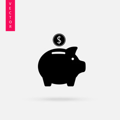 Piggy Bank with coin icon