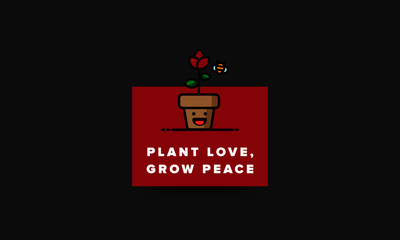 Plant love, grow peace with Text Template for Details