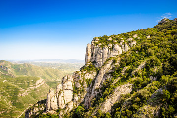 Fototapeta na wymiar Montserrat rocky mountain located near the city of Barcelona in Catalonia | Spain
