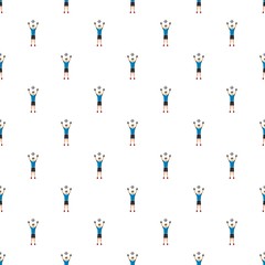 Soccer player man pattern seamless repeat in cartoon style vector illustration