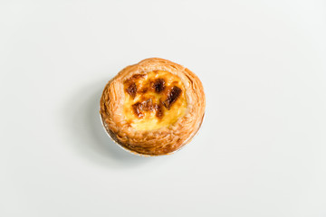 Egg tart with white background