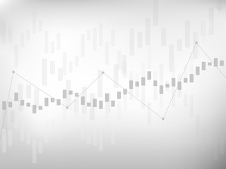 Business candle stick chart of stock market investment trading, Bullish point, Bearish point on a gray background. Vector illustrations.