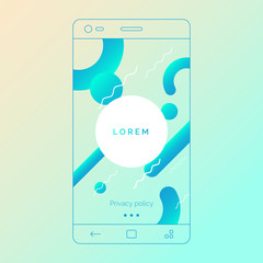 Fototapeta premium Abstract background for mobile applications. Linear illustration of a smartphone.