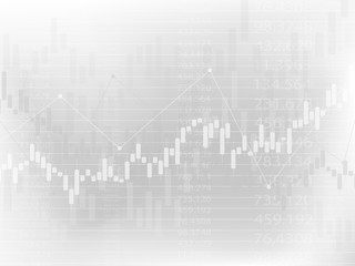 Business candle stick chart of stock market investment trading, Bullish point, Bearish point on a gray background. Vector illustrations.