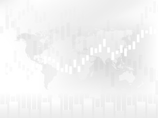 Business candle stick chart of stock market investment trading, Bullish point, Bearish point on a gray background. Vector illustrations.