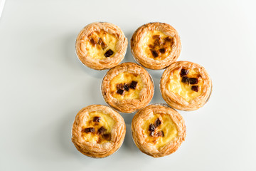 Egg tart with white background