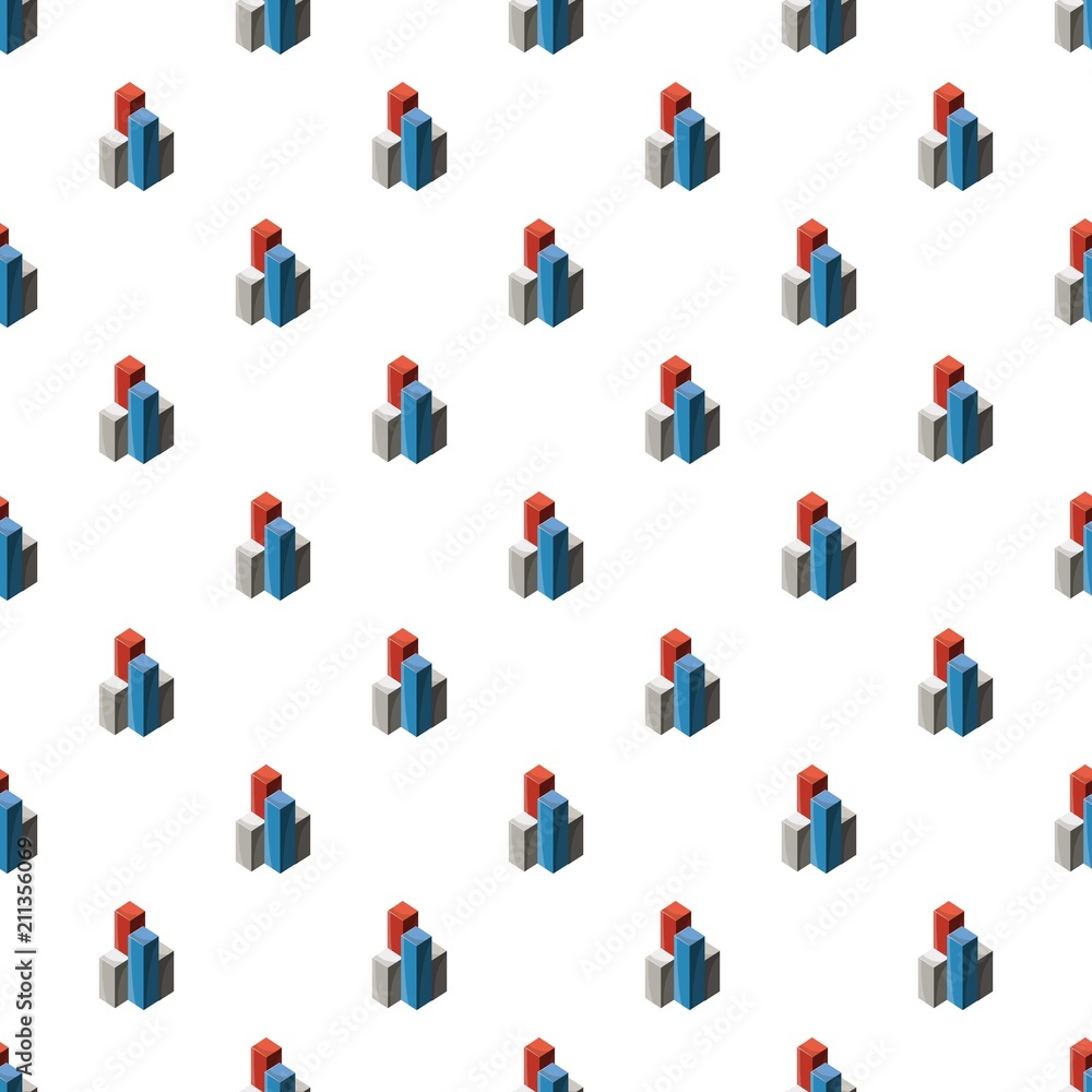 Poster business graph pattern seamless repeat in cartoon style vector illustration